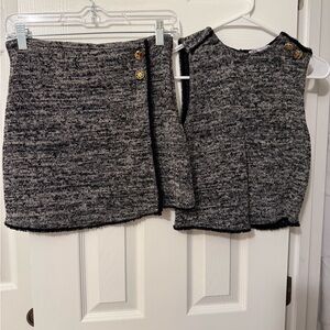 Zara Black and Gray Skirt Set